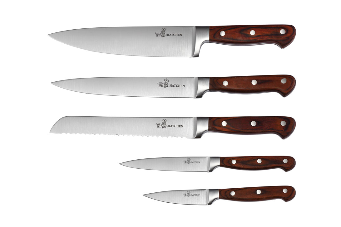 Pakka wood handle with 3 rivets kitchen knives - Image 11
