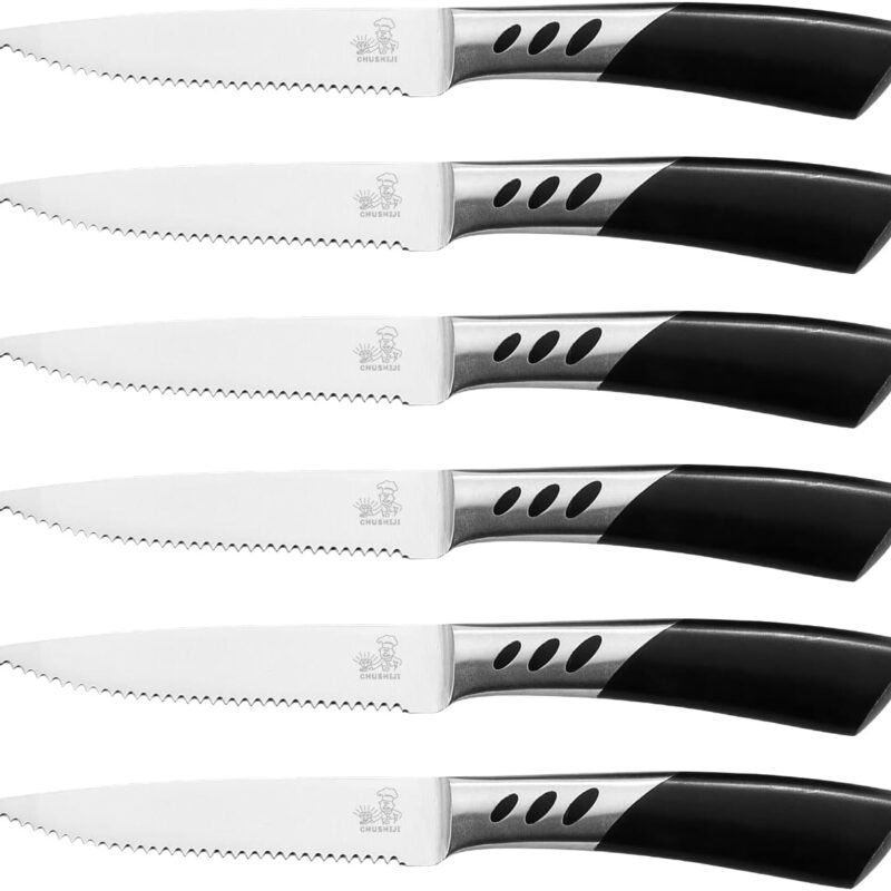 Serrated Steak knives with forged and ABS handle
