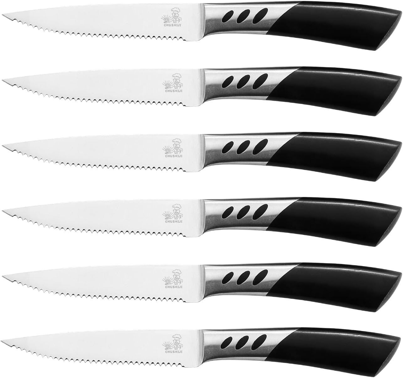 Serrated Steak knives with forged and ABS handle