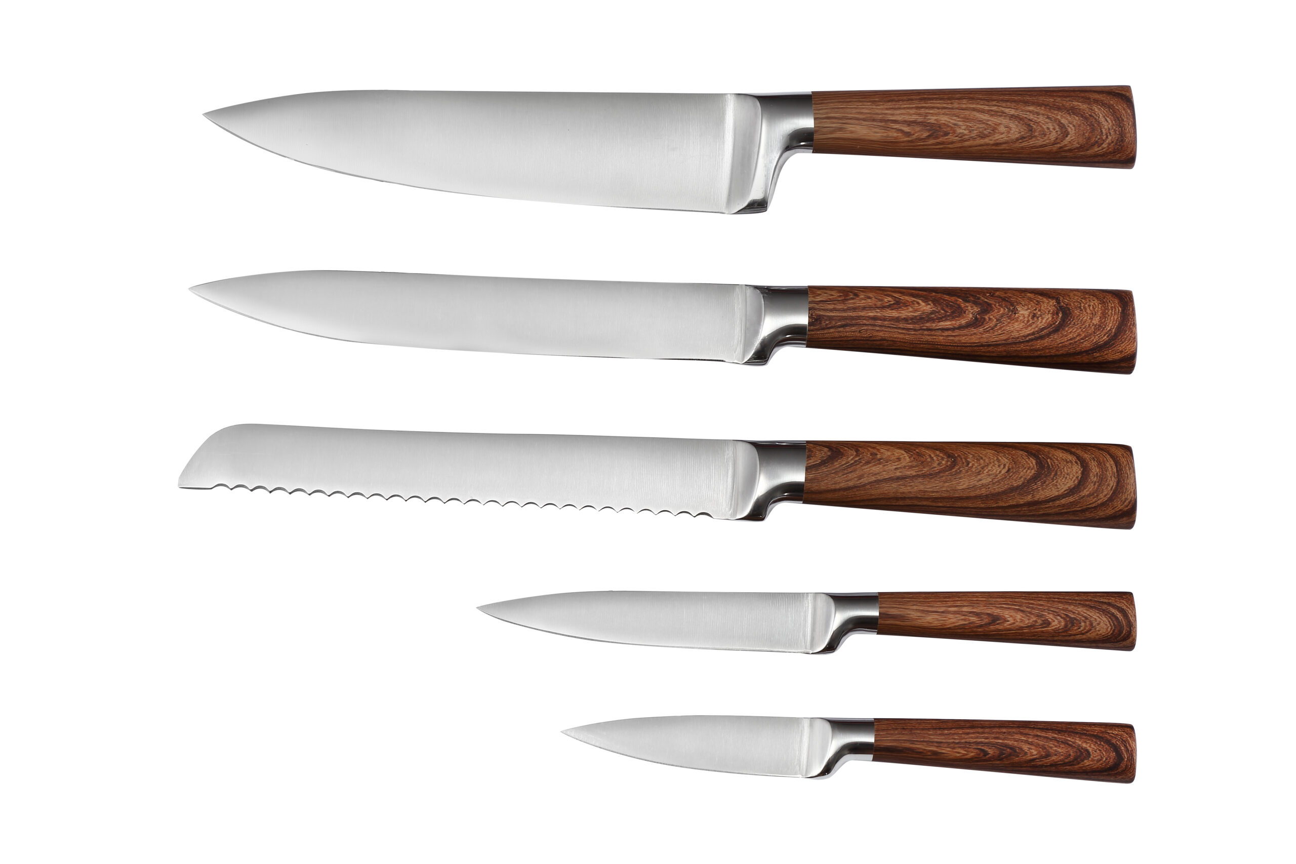 Natural wood pattern coatting Stainless steel handle kitchen knives