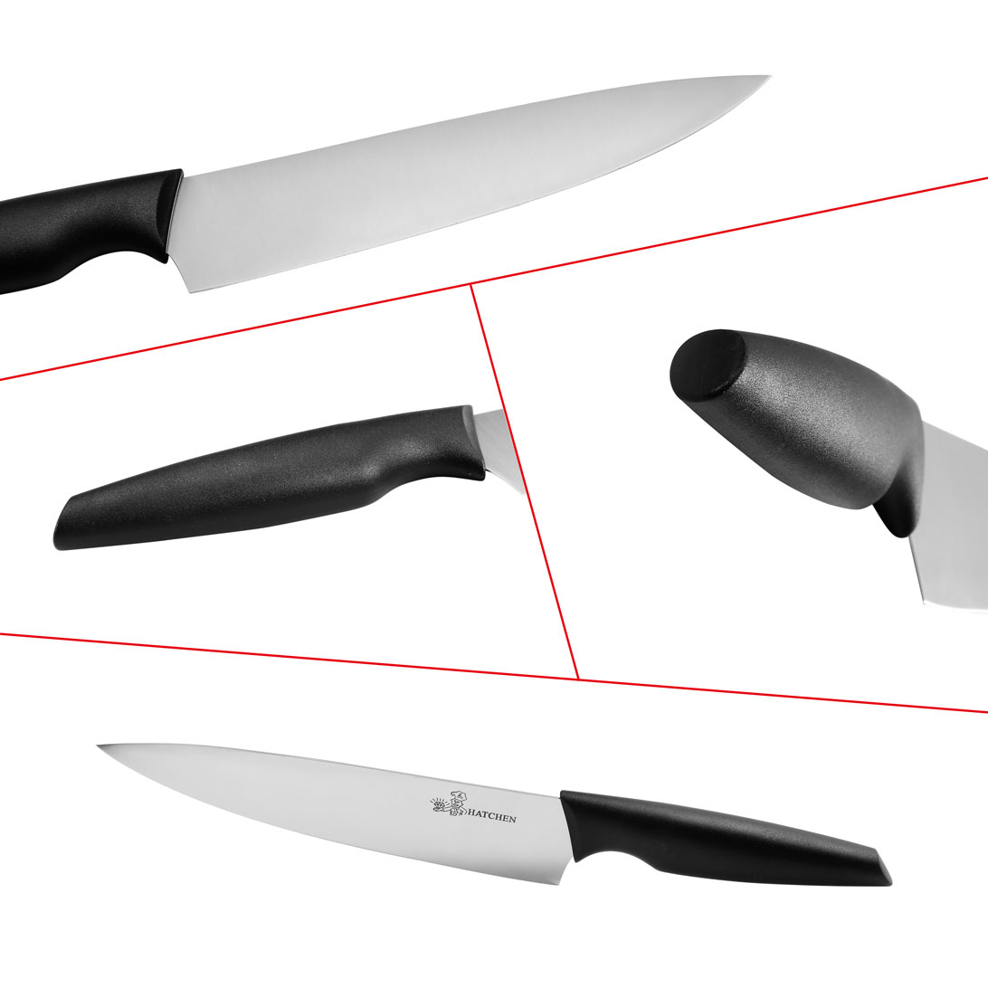 Black plastic handle kitchen knives - Image 11