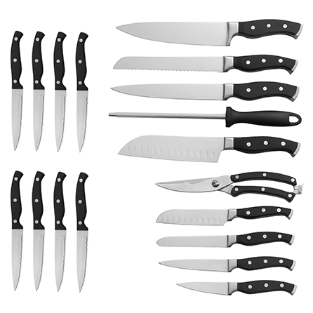 AYO-AH01 series bolster kitchen knives with rivets ABS handle
