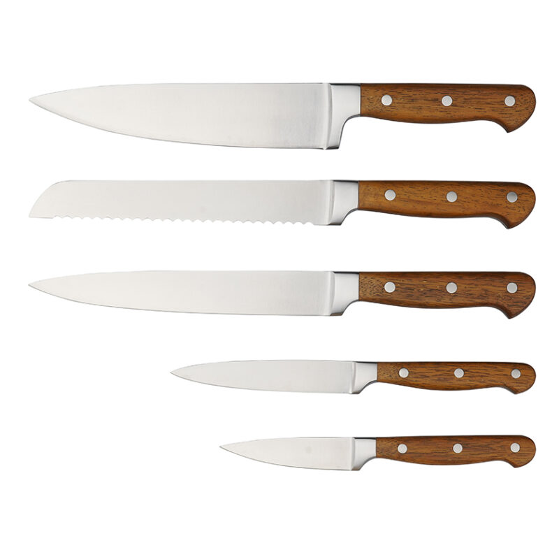 AYO-AH09W High quality Stainless steel kitchen knives with sapele wood handle