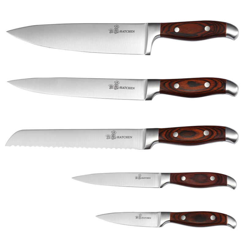 AYO-AH31 pakka wood handle kitchen knife set