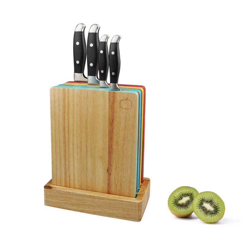 AYO-AH31 Professional ABS 430 SS Forged handle kitchen knife set with multifunction cutting board