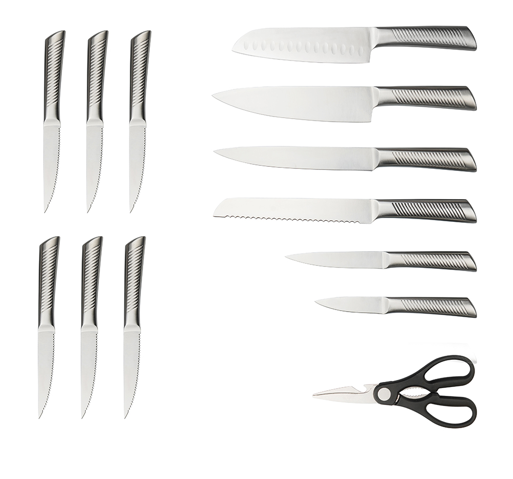 AYO-BH03 New design staniless steel 15 pieces kitchen knife set with hollow handle - Image 3