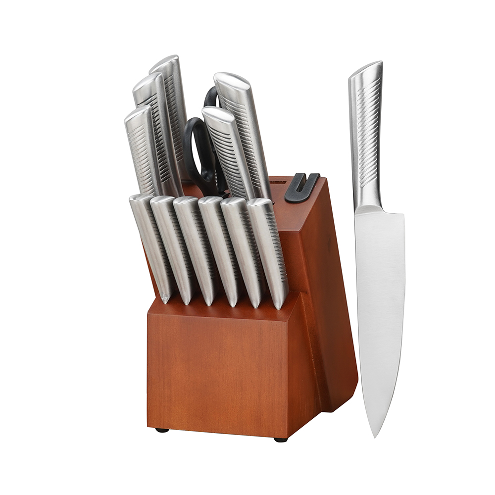 AYO-BH03 New design staniless steel 15 pieces kitchen knife set with hollow handle