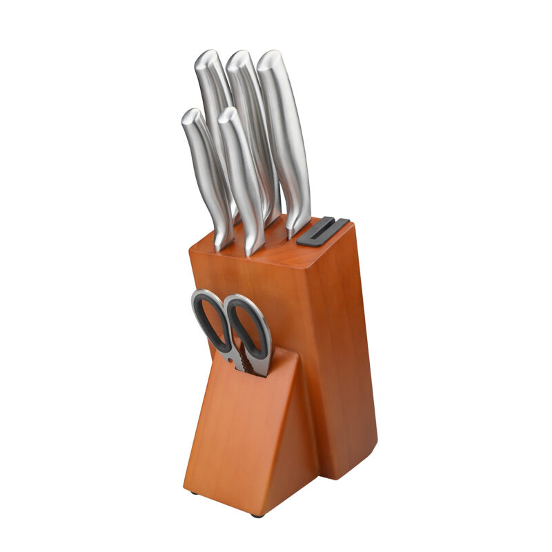 AYO-BH28 8 pieces kitchen knife block set and a built-in sharpener sharpener