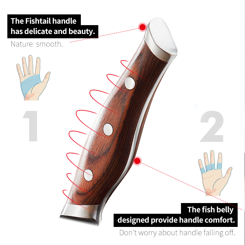 AYO-AH73 Pakka wood handle kitchen knife sets - Image 4