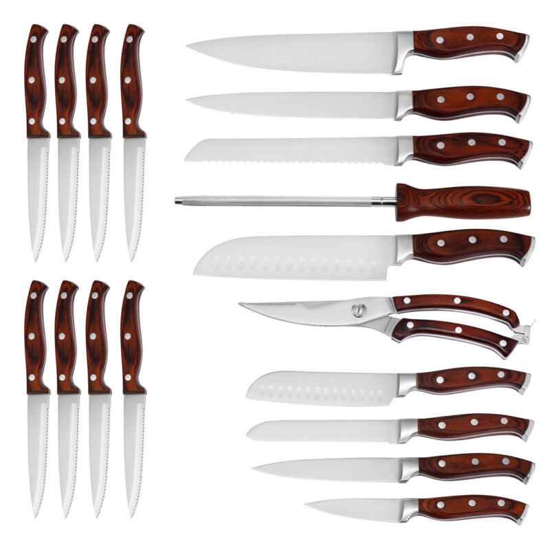 AYO-AH01 Series Forged kitchen knives with Pakka wood rivets handle