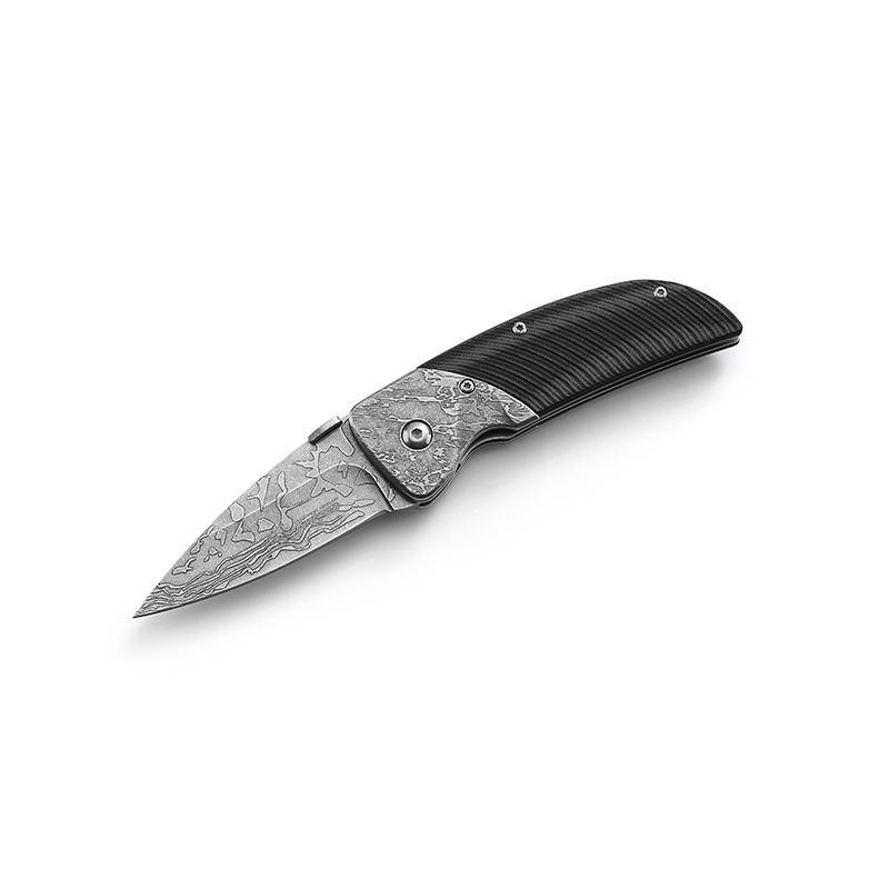 AYO-088D Liner lock folding knife with textured black G10 handle