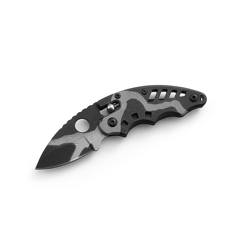 AYO-219C camouflage tactical folding knife with ventilated handle design