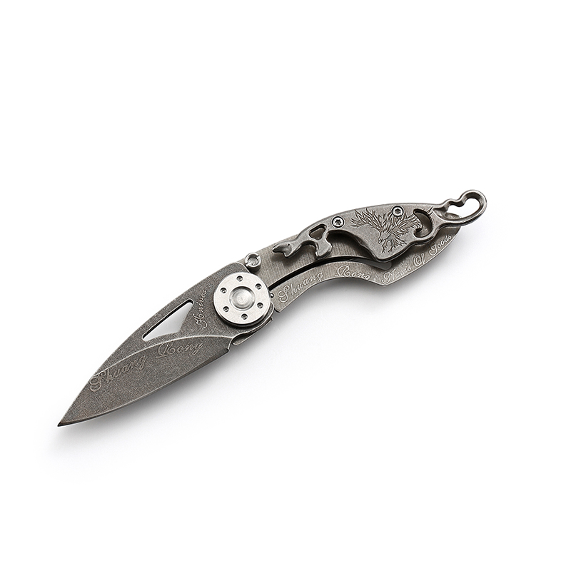 AYO-377E Retro engraved stainless steel folding knife