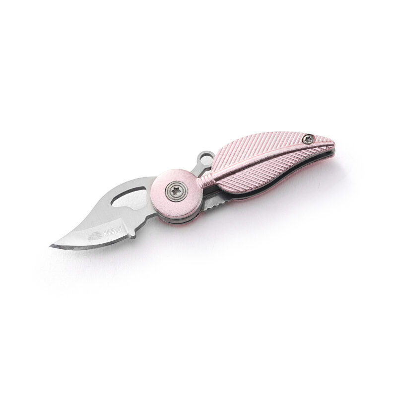 AYO-401A small pink feather folding knife with aluminum handle