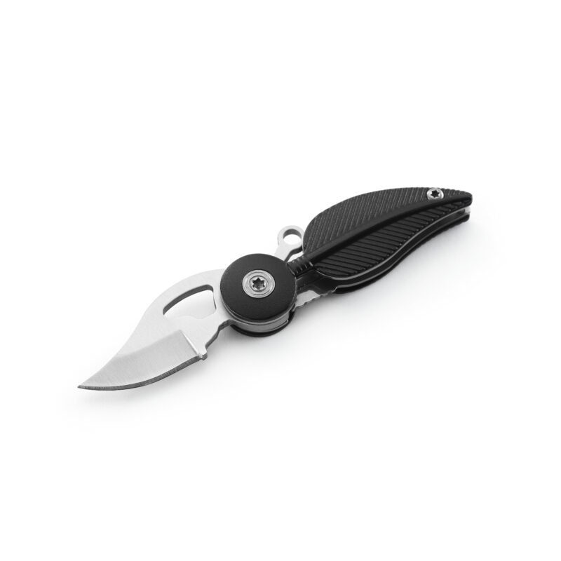 AYO-402A small Black feather folding knife with aluminum handle