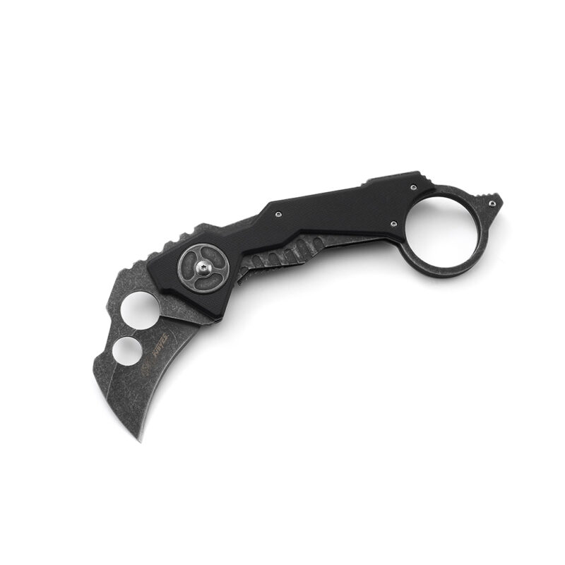 AYO-578B_Karambit fixed knife with G10 finfer ring handle