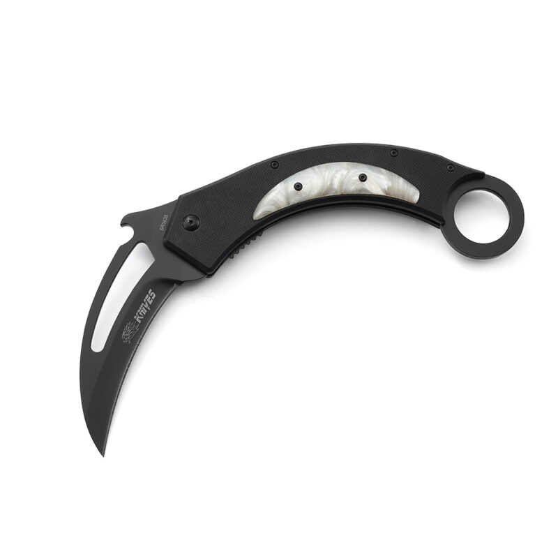 AYO-583B_Karambit fixed knife with G10 finfer ring handle