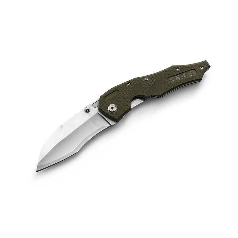 AYO-597A_Tactical folding knife with green color G10 handle