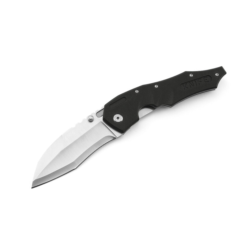 AYO-598A_Tactical folding knife with black color G10 handle