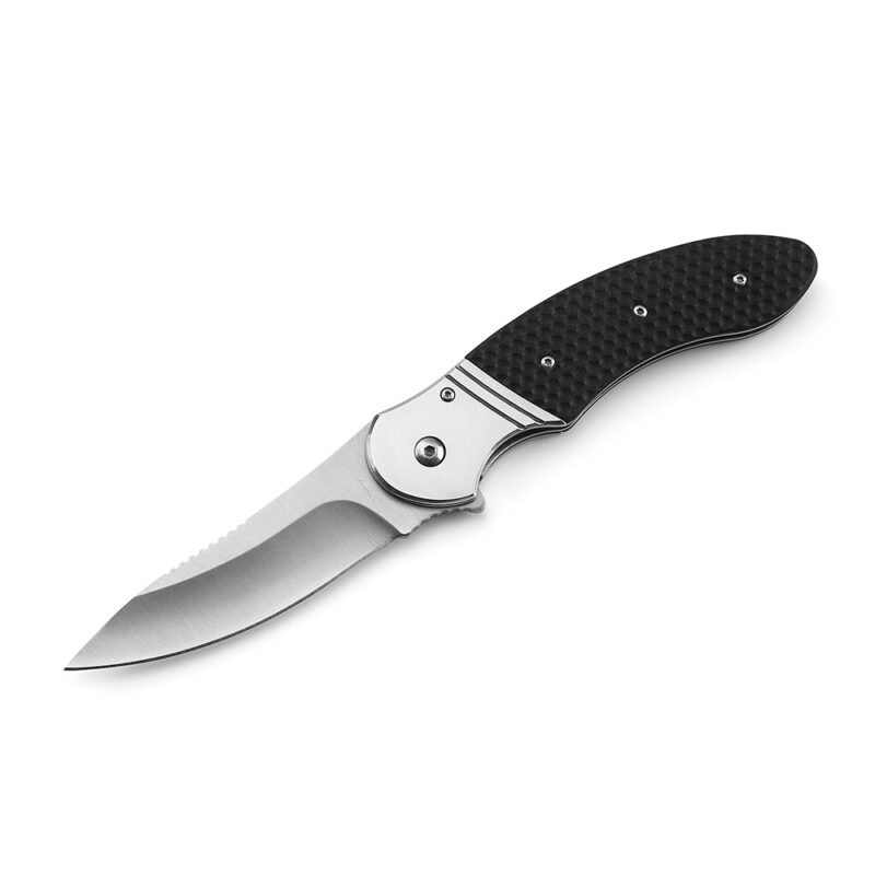 AYO-600A_Tactical folding knife with black color G10 handle