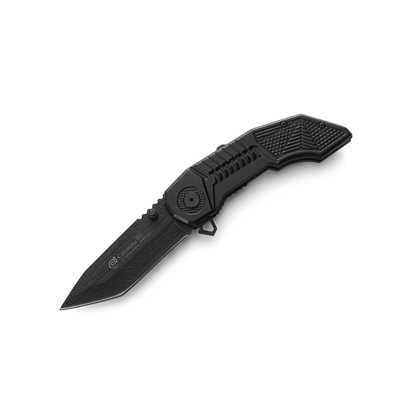 AYO-B498B Black folding knife with durable aluminum handle