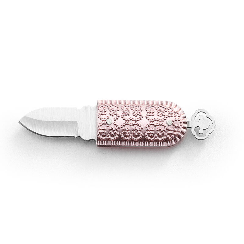 Elegant pocket knife with fashionable intricate floral patterns for modern users