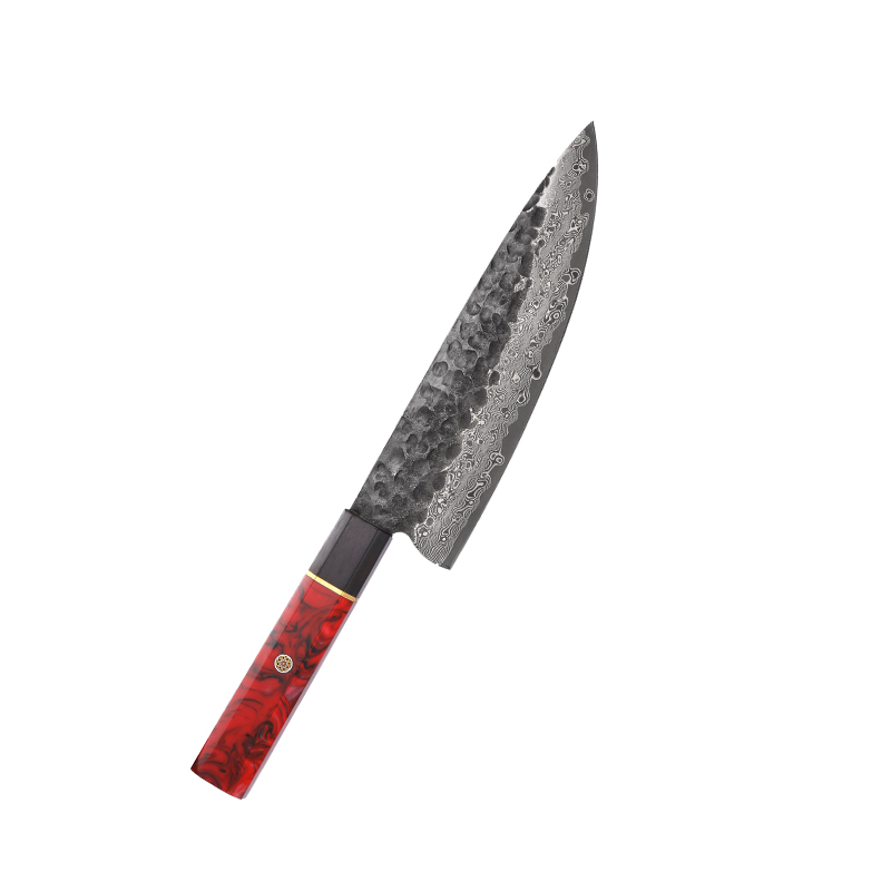 AYO-MYC01-9-R 8 inch Damascus Chfe knife with Resin handle