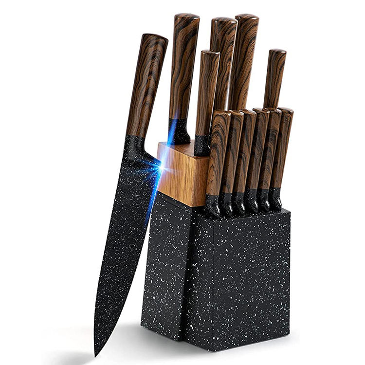 AYO-RTCO hollow handle kitchen knife set with wooden block