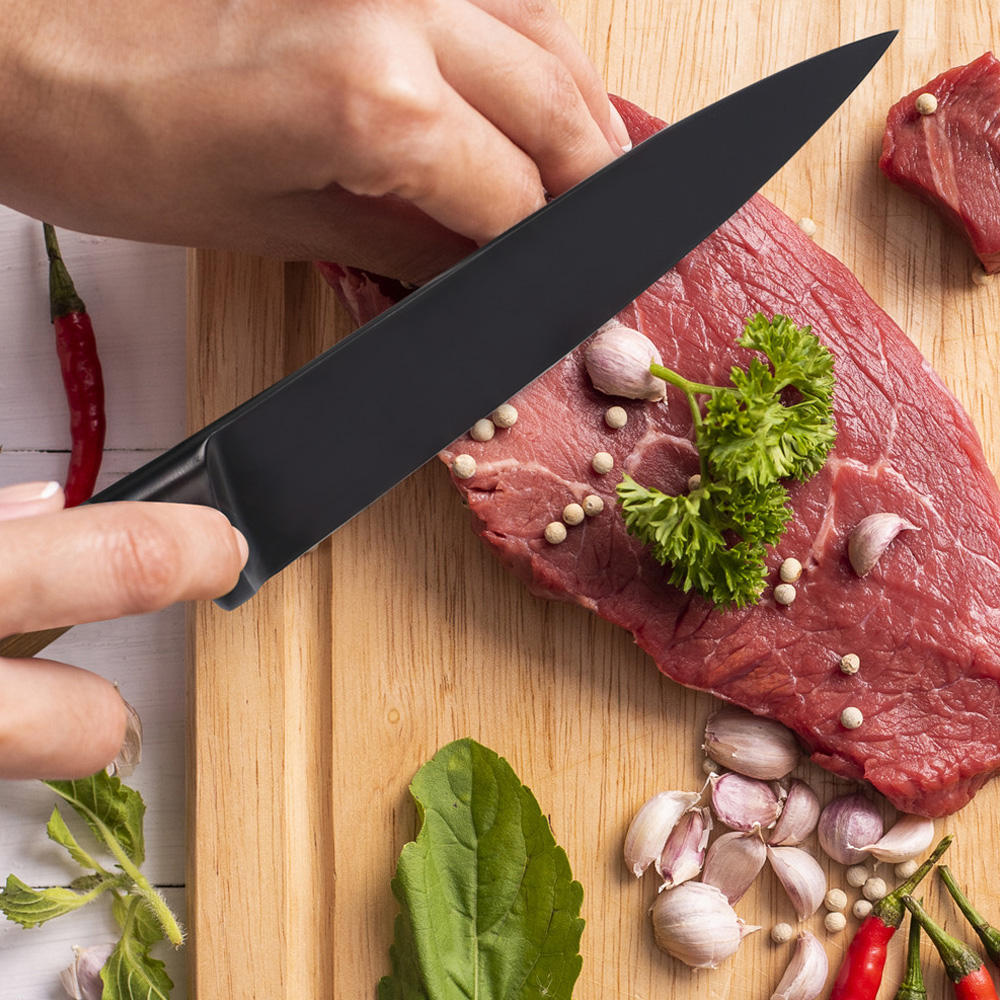 AYO-RTCO hollow handle kitchen knife set with wooden block - Image 4