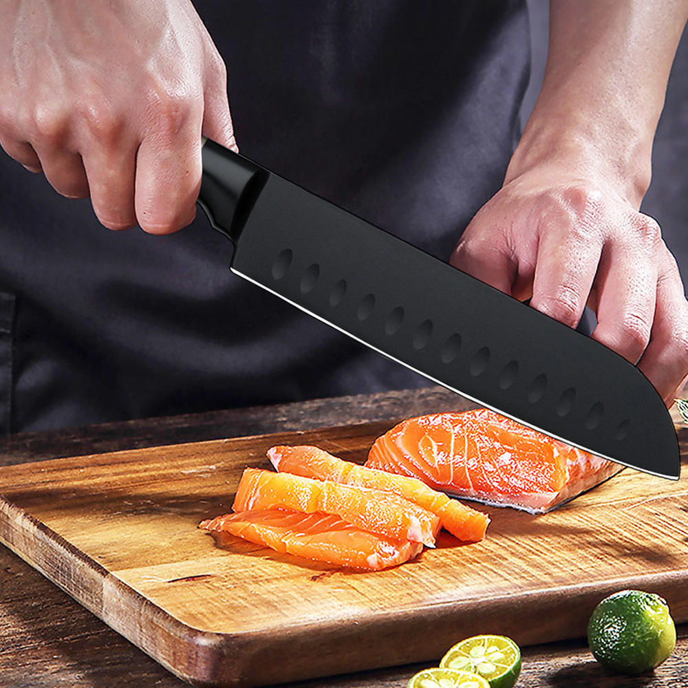 AYO-RTCO hollow handle kitchen knife set with wooden block - Image 5