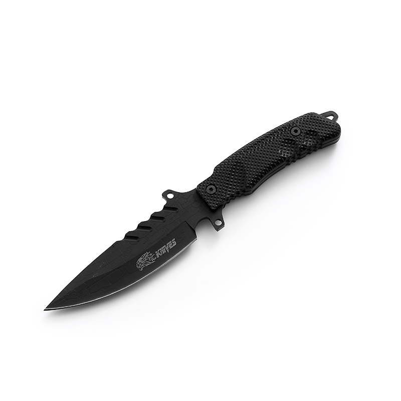 AYO-S015B Black fixed knife with POM handle