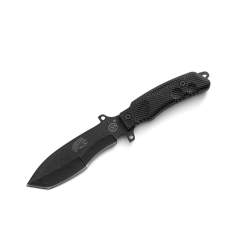 AYO-S016B Black fixed knife with POM handle