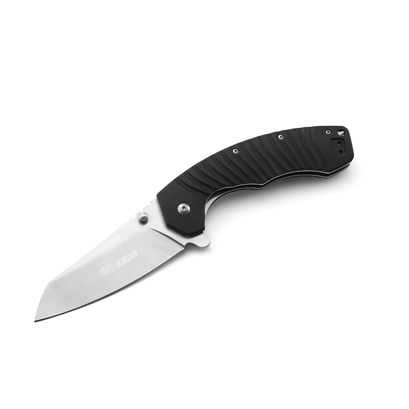 AYO-602A_Tactical folding knife with black color G10 handle