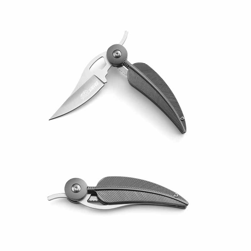 AYO-079A Preminum Folding knife with feather textured design