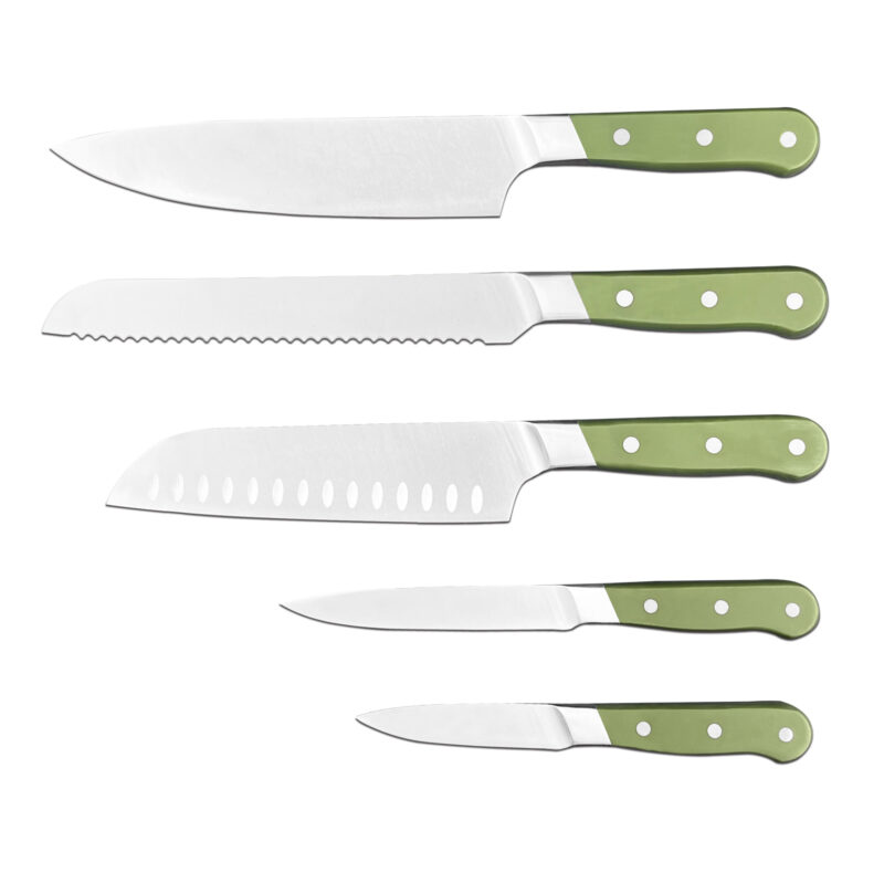 AYO-1004AB-C New Product Ideas Household Stainless Steel 5 PCS Kitchen knives With Green Handle