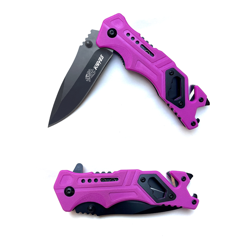 AYO-SR235BP Pink pocket folding knife with G10 handle