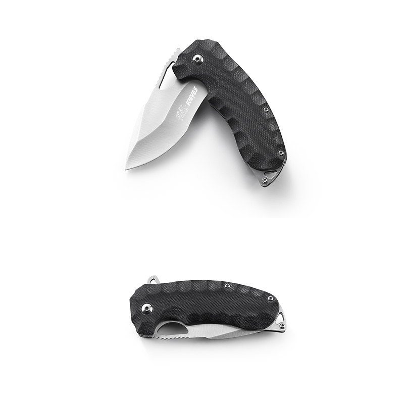 AYO-604A Tactical folding knife with black color G10 handle