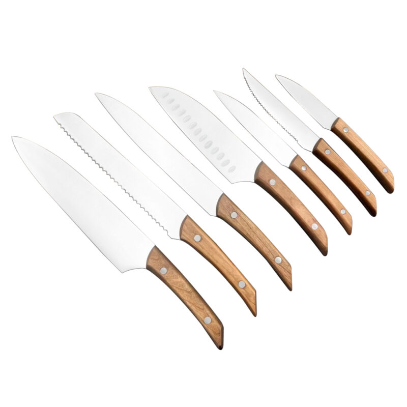 AYO-YF-W007 New design 7 pieces kitchen knives with wood handle