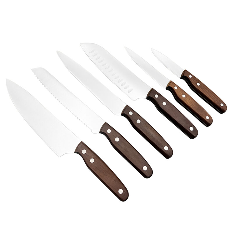 AYO-YF-W009 Classic 3 rivet kitchen knives with wooden handle