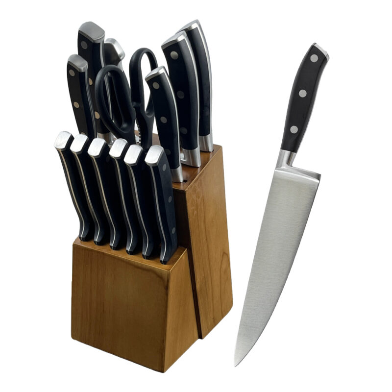 AYO-MC05-14G 14 pieces kitchen knife set with wooden block
