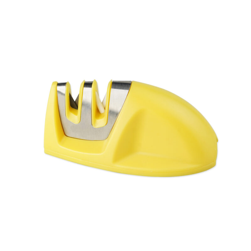 AYO-HT03-B Small Sharpening Stones Knife Blade Sharpener 2 Stage Knife Sharpener with yellow color