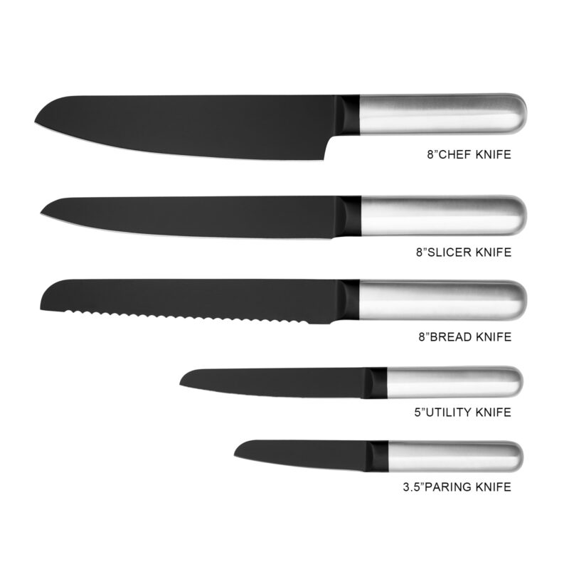 AYO-V6-B5 New Arrived 5-Pieces Stainless Steel Kitchen Chef Knives with Hollow Handle
