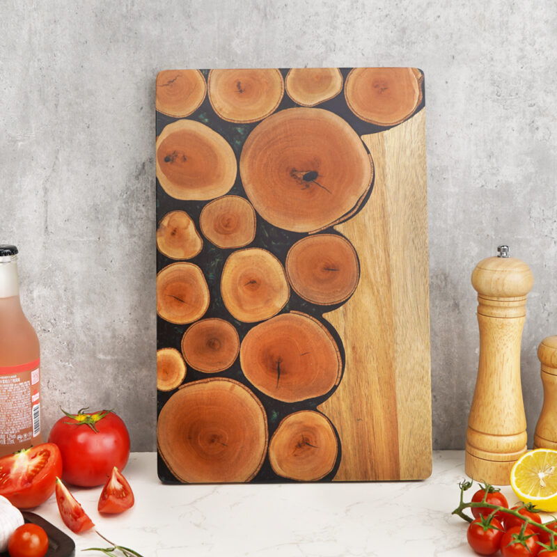 AYO-FK044_RS Acacia Wooden Epoxy Resin Cutting Board