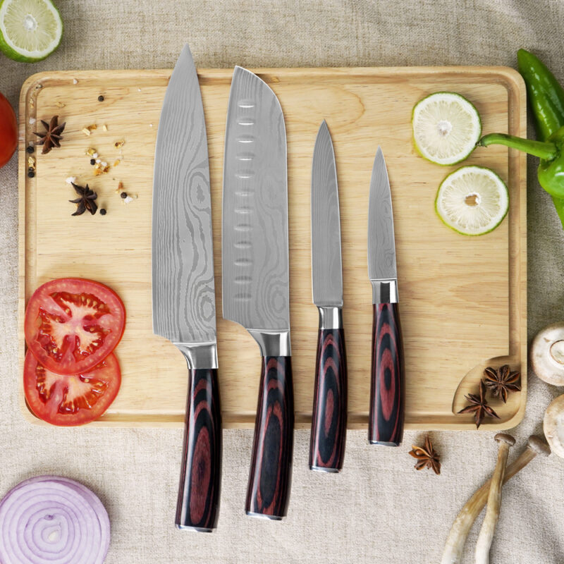 AYO-WD03-4P Damascus Knife